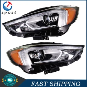 Left+Right Side Headlights Headlamp Black LED w/DRL Fit For Ford Edge 2019-2021 - Picture 1 of 12