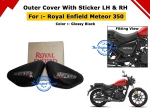 Royal Enfield Glossy Black Outer Cover LH & RH For "Meteor 350" Side Panel - Picture 1 of 9