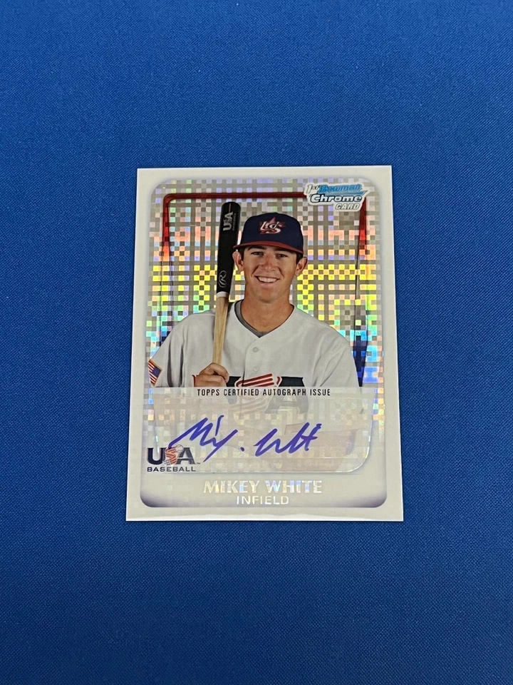 2010 Bowman Chrome Baseball 18U Team USA Auto X-Refractor Mikey White #70/299!! - Image 1 of 1