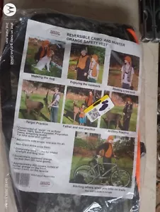 NEW/SEALED ANAGAL ADULT SIZE REVERSIBLE CAMO HUNTER ORANGE SAFETY VEST - Picture 1 of 3