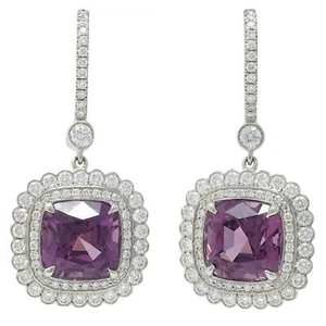 Tiffany & Co. Legacy 4.88 CTW Spinel Diamond Platinum Drop Earrings - Picture 1 of 10