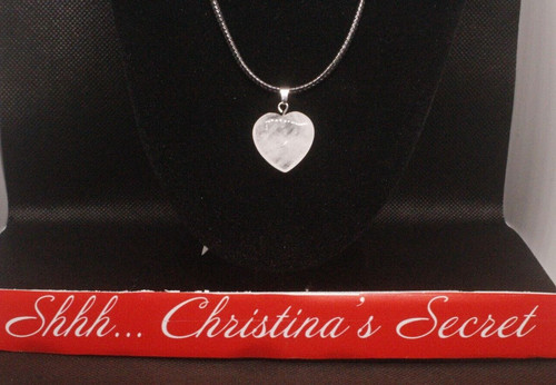 UNDERCOVER Ciondolo Cuore Collana Quarzo Bianco Nuovo con Etichette Pietra Vera Shh... Christina's Secret