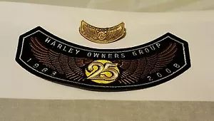 Awesome Harley Davidson Owners Group 2008 Rocker Patch & Pin set New NOS - Picture 1 of 1