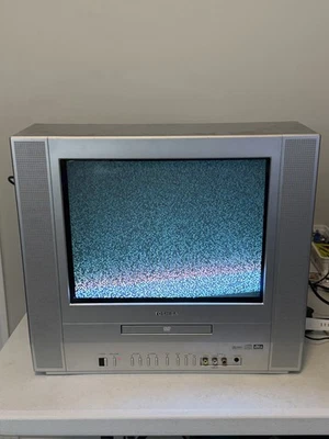 Toshiba CRT TV/DVD 14in Combo Model MD14FP1 2004 Retro Gaming TV NO REMOTE - Image 1 of 4