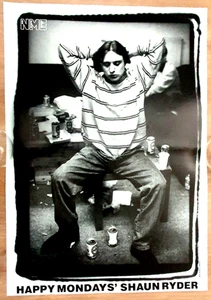 Ian Brown Stone Roses / Shaun Ryder Happy Mondays NME CLASSIC 1990 Poster Unused - Picture 1 of 2
