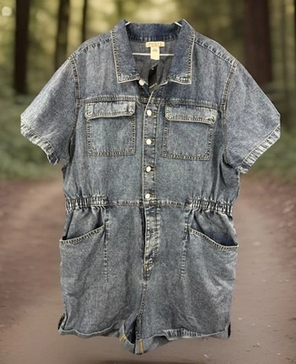 Nuevo con etiquetas Mameluco Torrid Festi Para Mujer 2XL 18-20 Azul Jersey Mono Foto 1 de 4