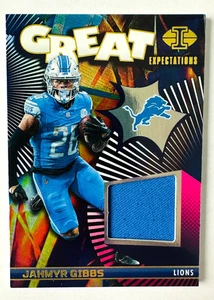 2024 Panini Illusions Jahmyr Gibbs Jersey Card Great Expectations Lions Star! - Picture 1 of 3