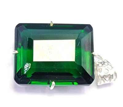 98,05 ct Smaragdschliff natürlicher grüner Smaragd 925 Sterlingsilber... - Bild 1 von 4