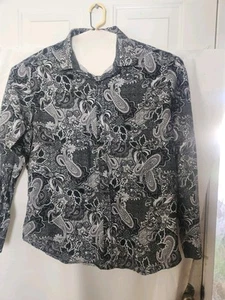 Robert Graham Long Sleeve Shirt Men's  Abstract Floral Black/White Size 2XL  - Picture 1 of 8