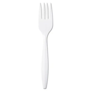 Dixie Plastic Cutlery Mediumweight Forks White 1000/Carton PFM21 - Picture 1 of 5