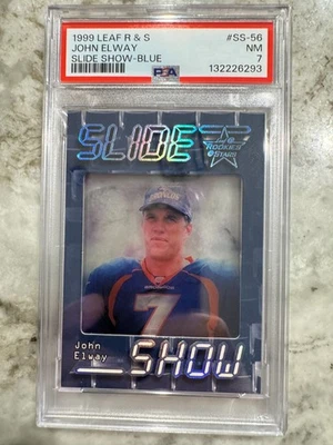 John Elway 1999 Leaf Rookies & Stars Slide Show Blue #19/25 PSA 7 NM Broncos - Image 1 of 3