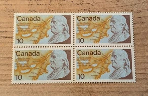 CANADA 🍁Stamp #691 1976 10¢, US Bicentennial Benjamin Franklin Block of 4, MNH - Picture 1 of 1