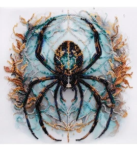DIY Bead Embroidery Kit “Crystal Web” 7.9” X 7.9” Abris Art NEW - Picture 1 of 8