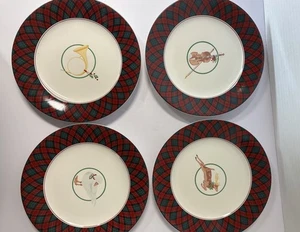Arita Tartan Plaid Set of 4 Traditions Accent Salad Plates Made In Japan 7.5” - Picture 1 of 6