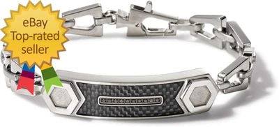 Mens Precisionist Stainless Steel Tuning Fork Chain Link ID Bracelet - Image 1 of 2