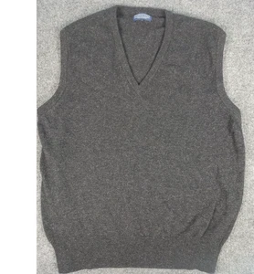 Lands End Herren L Lambswool V Neck Pullover Weste Dunkelgrau Made England Wolle - Bild 1 von 10