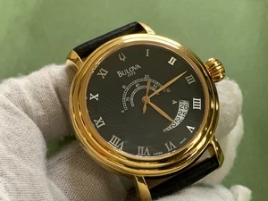Swiss Bulova Accutron Date Black Dial 25 JEWELS 5 Atm s/s AUTOMATIC MEN'S WATCH - Picture 1 of 17