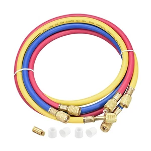 3pcs Refrigerant Charging Hose 1/4 to 0.43 SAE Thread 3.94Ft 600PSI Tube HVAC - Picture 1 of 5