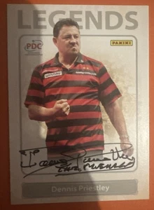 Dennis Priestley Hand Signed 2024 Panini PDC Card Darts Autograph Legend - Bild 1 von 1