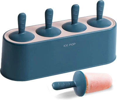 Juego de moldes para paletas de silicona de 4 piezas - Fácil liberación, moldes reutilizables hágalo usted mismo Foto 1 de 4