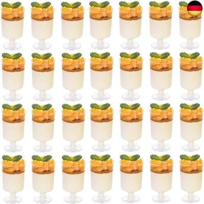 KAHEIGN 60Pcs Mini Desserttasse Dessertbecher, 100ml Dessertschalen Plastik
