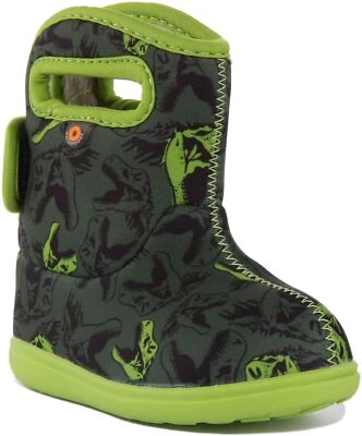 BOGS Baby BOGS Cdino Tech Bedruckt Kinder Jungen Stiefel IN Grün UK 4 - 9