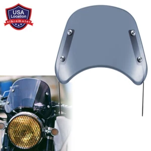 Universal 5"-7" Round Smoke Motorcycle Windshield Windscreen Headlight Fairing - Picture 1 of 9