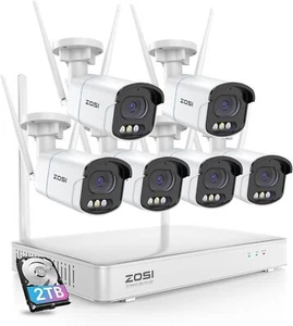 ZOSI 4MP Kits de Cámara Vigilancia WiFi 8CH 2TB H.265+ Grabador NVR y 6 Cámaras - Imagen 1 de 9