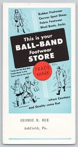 Vtg Ink Blotter George R Rex Ball-Band Footwear Store Ashfield PA - Picture 1 of 2