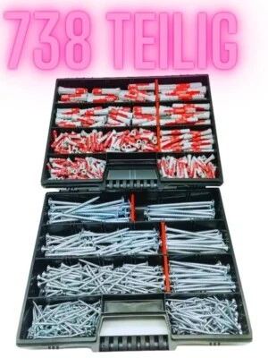 FISCHER, DRESSELHAUS , BTG Fischer DUOPOWER Sortiment Dübel 5 6 8 10mm Kurz/Lang +Schrauben 738 TEILE