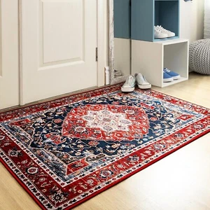Boho Area Rugs 2'X3' Small Entryway Non-Slip Indoor Door Mat Low-Pile Throw Carp - Picture 1 of 8