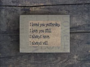 Primitives Dekor Holzschild I Love You Still Regalsitter Hearthside Kollektion - Bild 1 von 2
