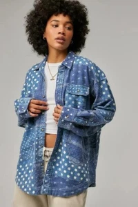 BDG Urban Outfitters Dani Flannel Shirt Tunic Top Buttondown Oversized XS 275317 - Picture 1 of 9