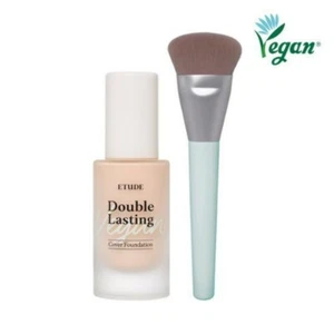 Etude Double Lasting Vegan Cover Foundation 30g + Vegan Certified Brush K-Beauty - Picture 1 of 9
