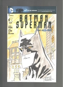 BATMAN ORIGINAL ART SKETCH BY YANICK PAQUETTE! BLANK VARIANT! ONE OF A KIND - Picture 1 of 10
