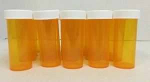 20 Empty Prescription Pill Vial RX Containers Craft Storage Bottles 8 Dram - Picture 1 of 5