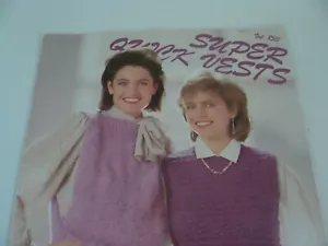 VTG 1985 SUPER QUICK VESTS Vol. 853 by Brunswick • 4 Knitting Patterns - Picture 1 of 6
