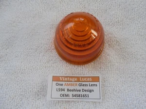 Lucas Vintage L594 AMBER "Glass" Lens - Beehive Design - Bild 1 von 3