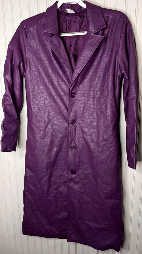 JOKER Suicide Club Mens JACKET S Cosplay Purple Reptile Texture Lined Jared Leto - Image 1 of 4