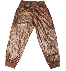 Victoria’s Secret Victoria Sport Shiny Cargo Jogger Pants Metallic Gold Size M - Picture 1 of 5