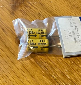 Qty. 2 ECI 330uf 16v Radial Electrolytic Capacitor NOS - Picture 1 of 3