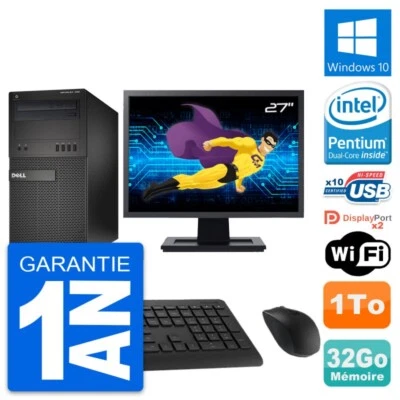 PC tour DELL XE2 MT Bildschirm 27 " Pentium G3220 RAM 32Go Scheibe 1To Windows - Bild 1 von 4