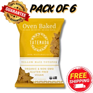 PACK OF 6 | Tatemada Oven Baked Yellow Maiz Totopos | Organic & US Made | 8 oz - Picture 1 of 2