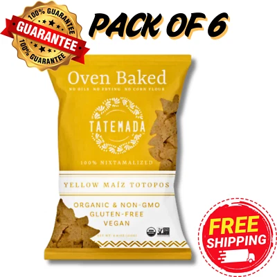 PACK OF 6 | Tatemada Oven Baked Yellow Maiz Totopos | Organic & US Made | 8 oz - Image 1 of 2
