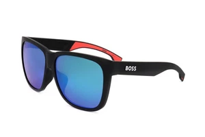 Hugo Boss BOSS 1453/F/S BLX MATTE BLACK RED 61/14/145 Men's Sunglasses - Picture 1 of 3