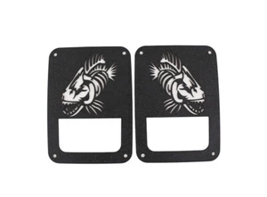 Fishbone FB31043 Tail Light Covers Logo Fits JK 07-17 Aluminum Black Textured JK - Picture 1 of 1