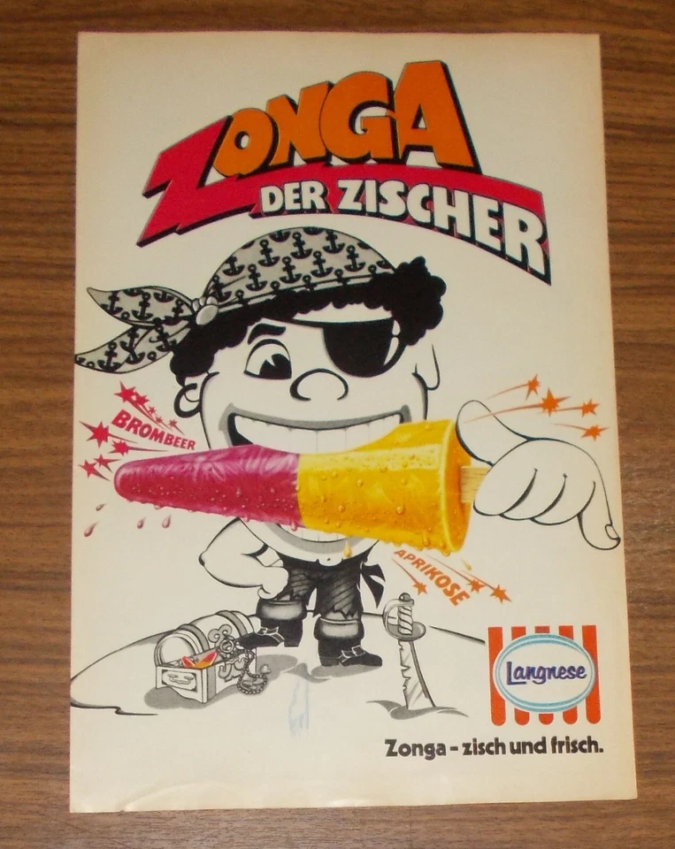 Seltene Werbung Langnese ZONGA DER ZISCHER Eis - Zisch und frisch #2 1978 - Bild 1 von 1