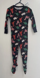 Old Navy Unisex Baby Dinosaur Cookies 2-Way Zip Footie PJs Black 18-24 M NWT - Picture 1 of 6