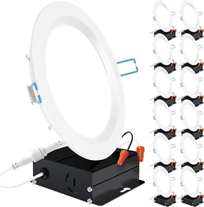 - 12 Pack 6 Inch Ultra Thin LED Recessed Ceiling Lights Slim, 3000K Warm White, - Picture 1 of 7