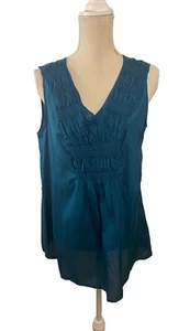 Teal Cotton Silk New Ladies Women’s Size L New ColdWater Creek Summer Top Shirt - Picture 1 of 9